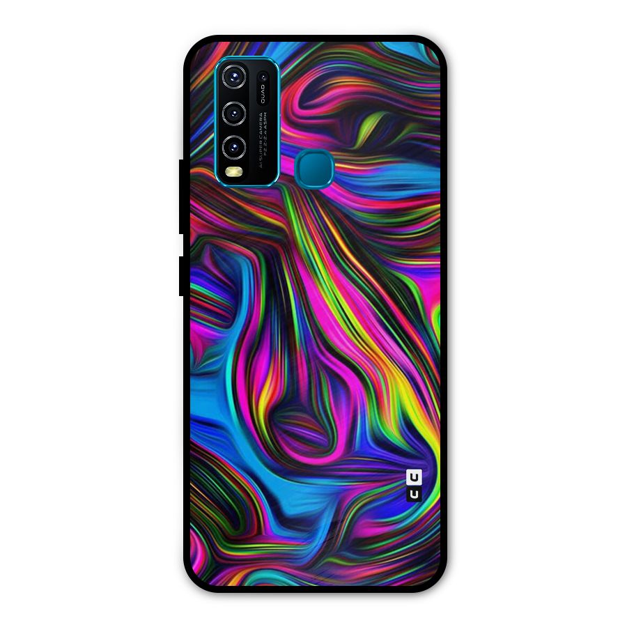 Dark Colorful Oil Abstract Metal Back Case for Vivo Y30