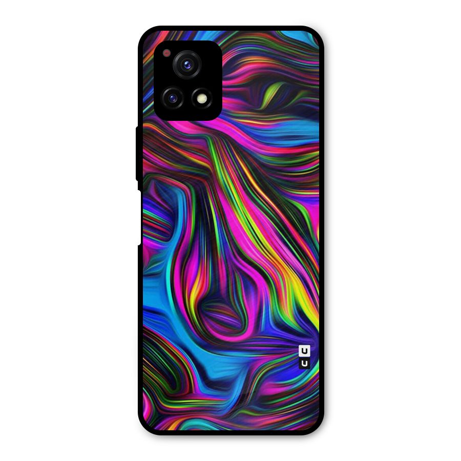 Dark Colorful Oil Abstract Metal Back Case for Vivo Y72 5G