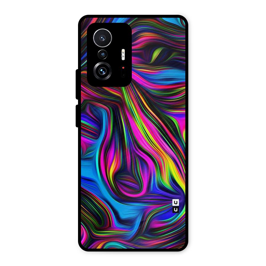 Dark Colorful Oil Abstract Metal Back Case for Xiaomi 11T Pro