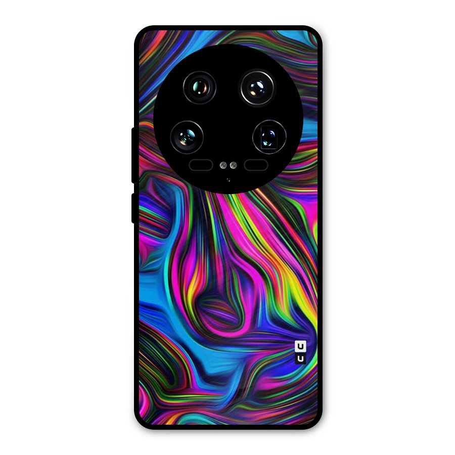 Dark Colorful Oil Abstract Metal Back Case for Xiaomi 14 Ultra