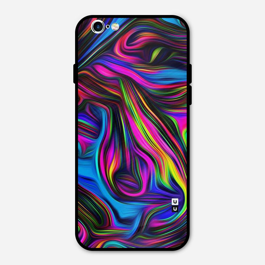 Dark Colorful Oil Abstract Metal Back Case for iPhone 6 6s