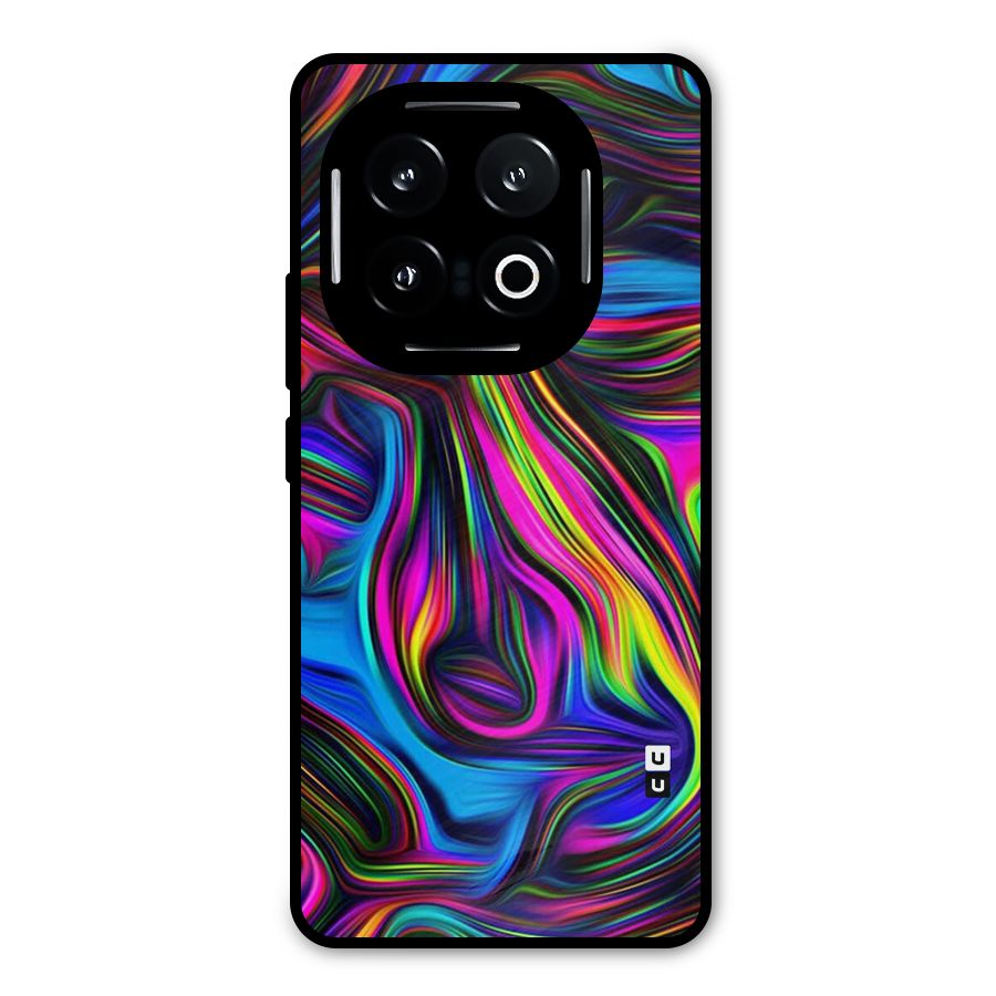 Dark Colorful Oil Abstract Metal Back Case for iQOO 13
