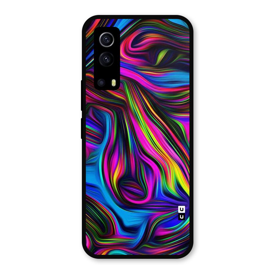 Dark Colorful Oil Abstract Metal Back Case for iQOO Z3