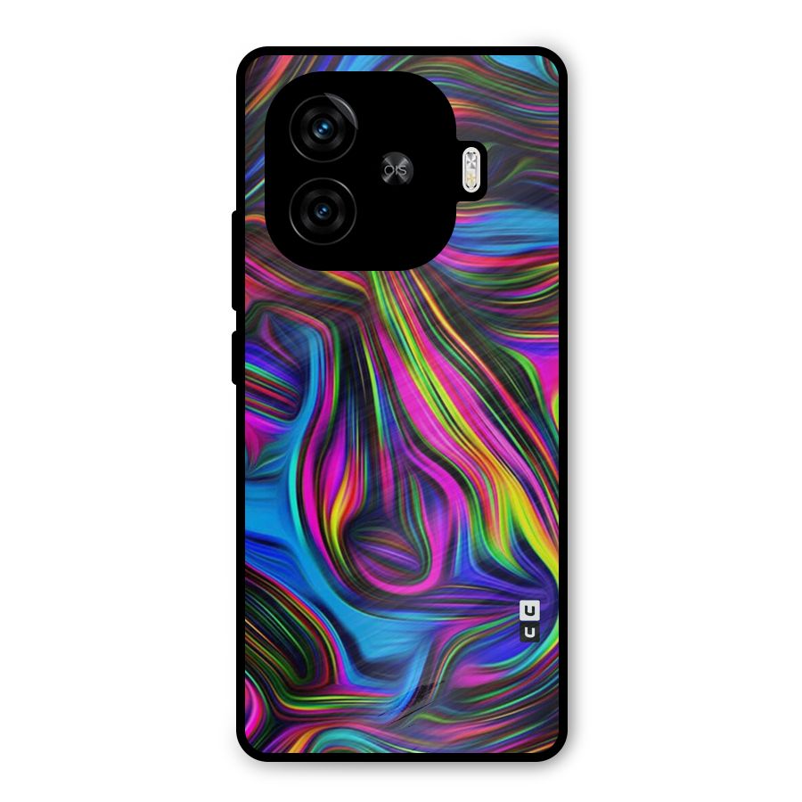 Dark Colorful Oil Abstract Metal Back Case for iQOO Z9 Turbo