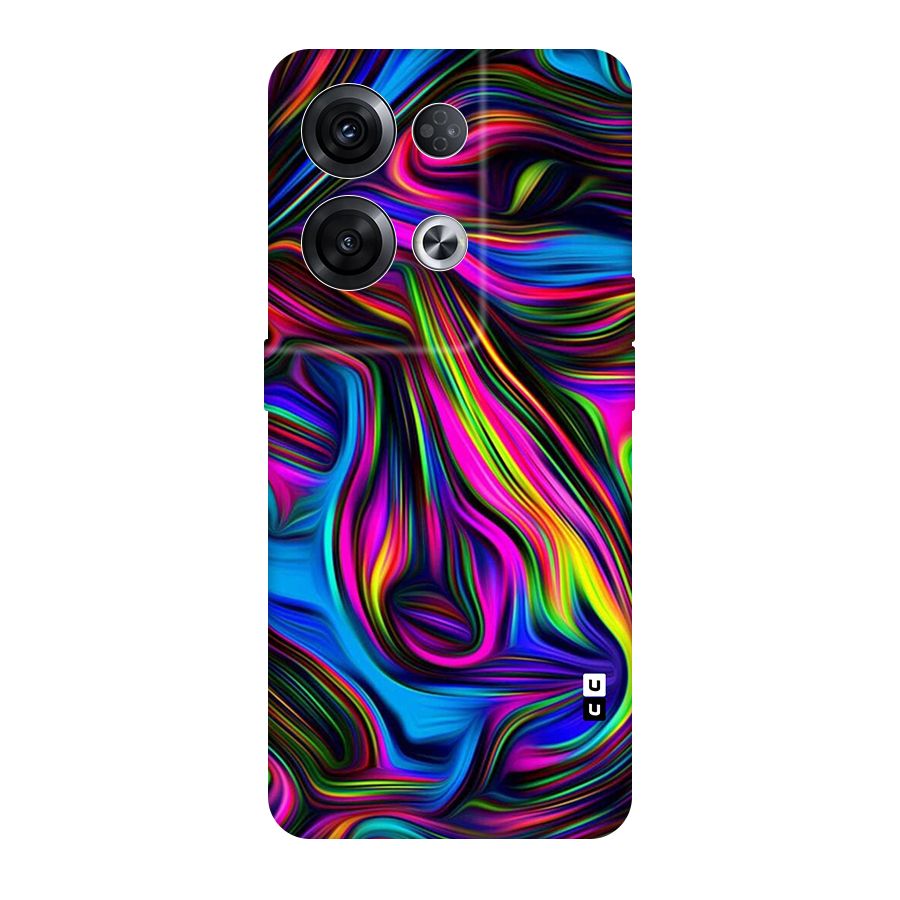 Dark Colorful Oil Abstract Original Polycarbonate Back Case for Oppo Reno8 Pro 5G