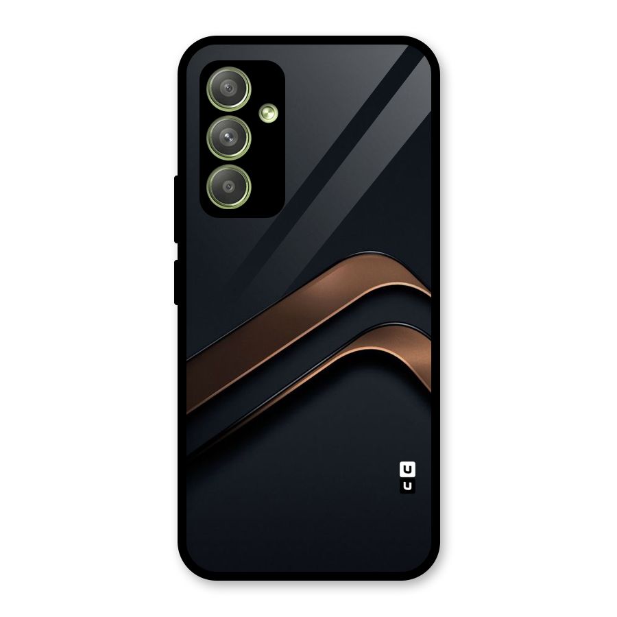 Dark Gold Stripes Glass Back Case for Galaxy A54