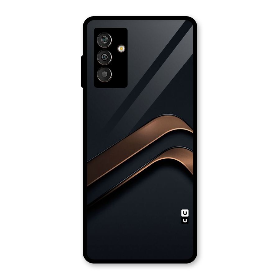Dark Gold Stripes Glass Back Case for Galaxy M13