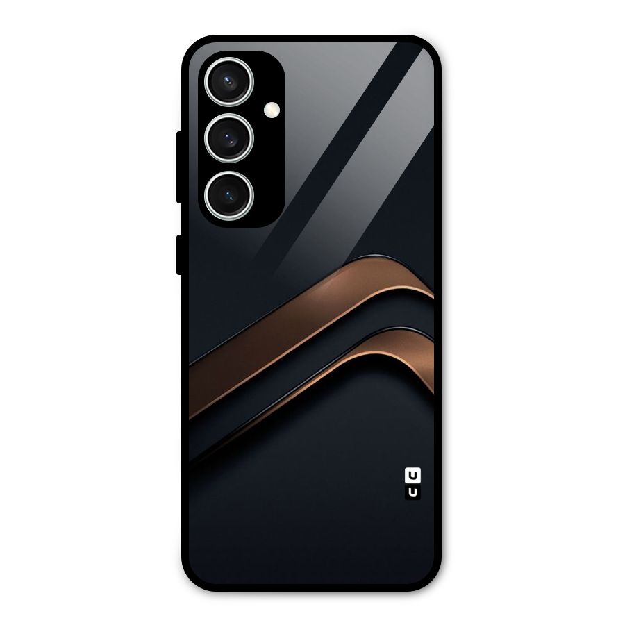 Dark Gold Stripes Glass Back Case for Galaxy S23 FE