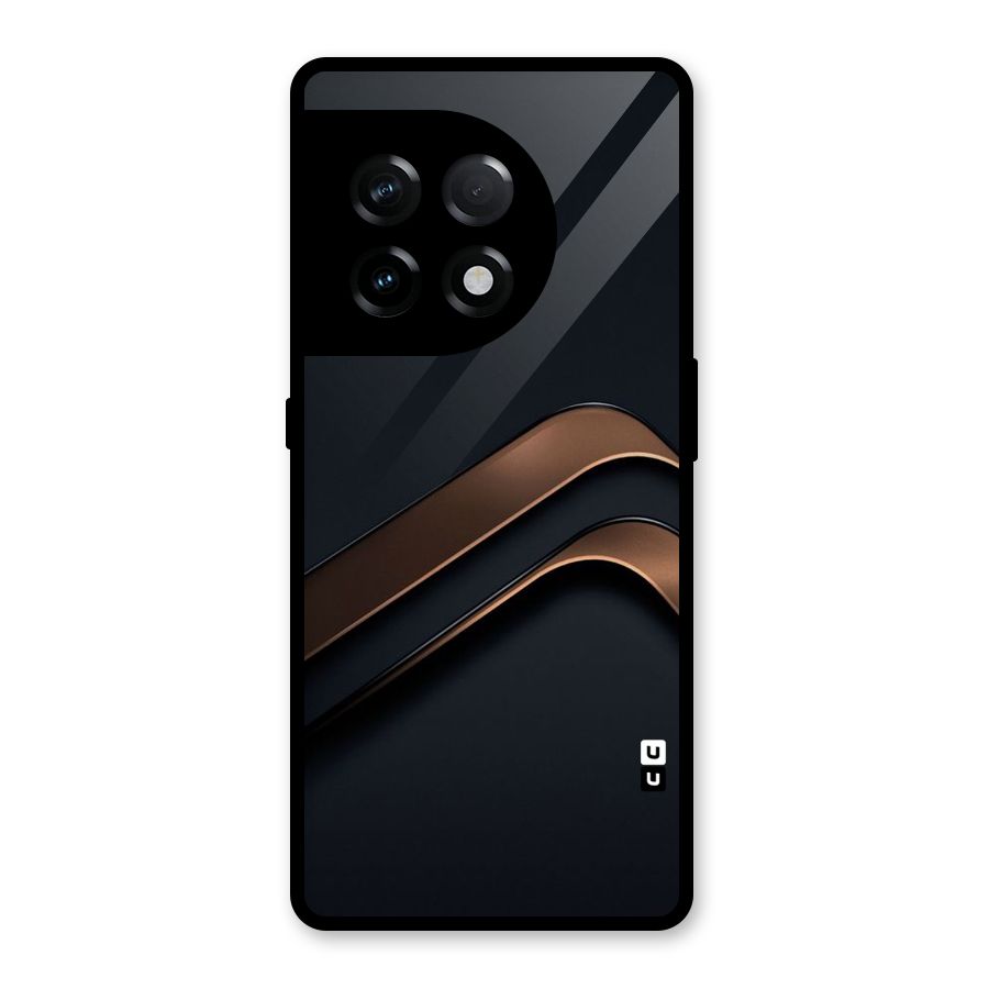Dark Gold Stripes Glass Back Case for OnePlus 11R