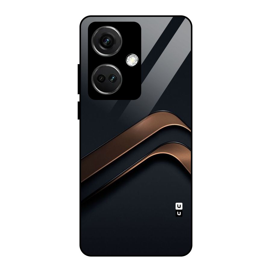 Dark Gold Stripes Glass Back Case for OnePlus Nord CE 3 5G