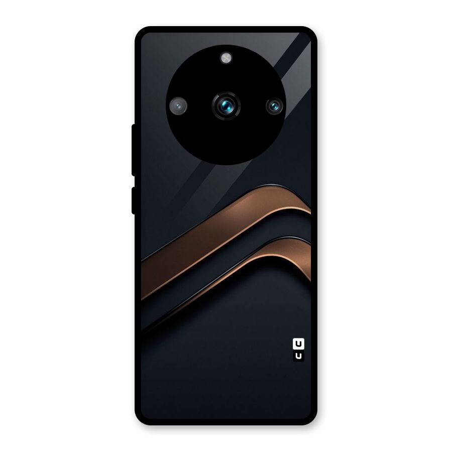 Dark Gold Stripes Glass Back Case for Realme 11 Pro