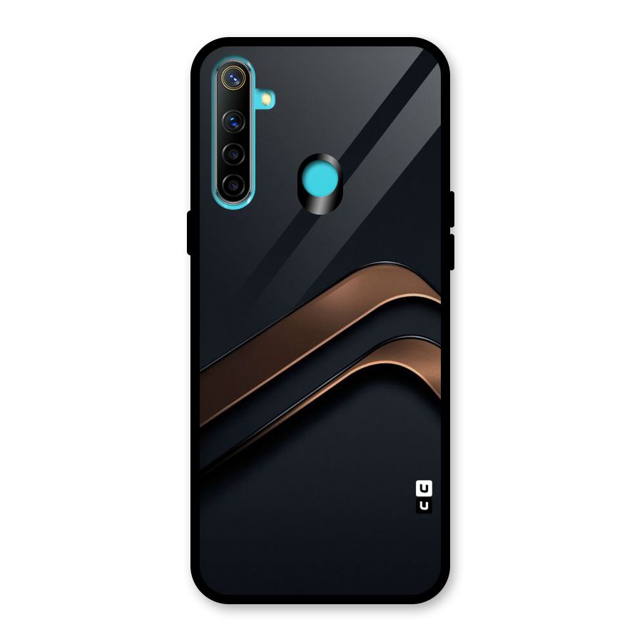 Dark Gold Stripes Glass Back Case for Realme 5i