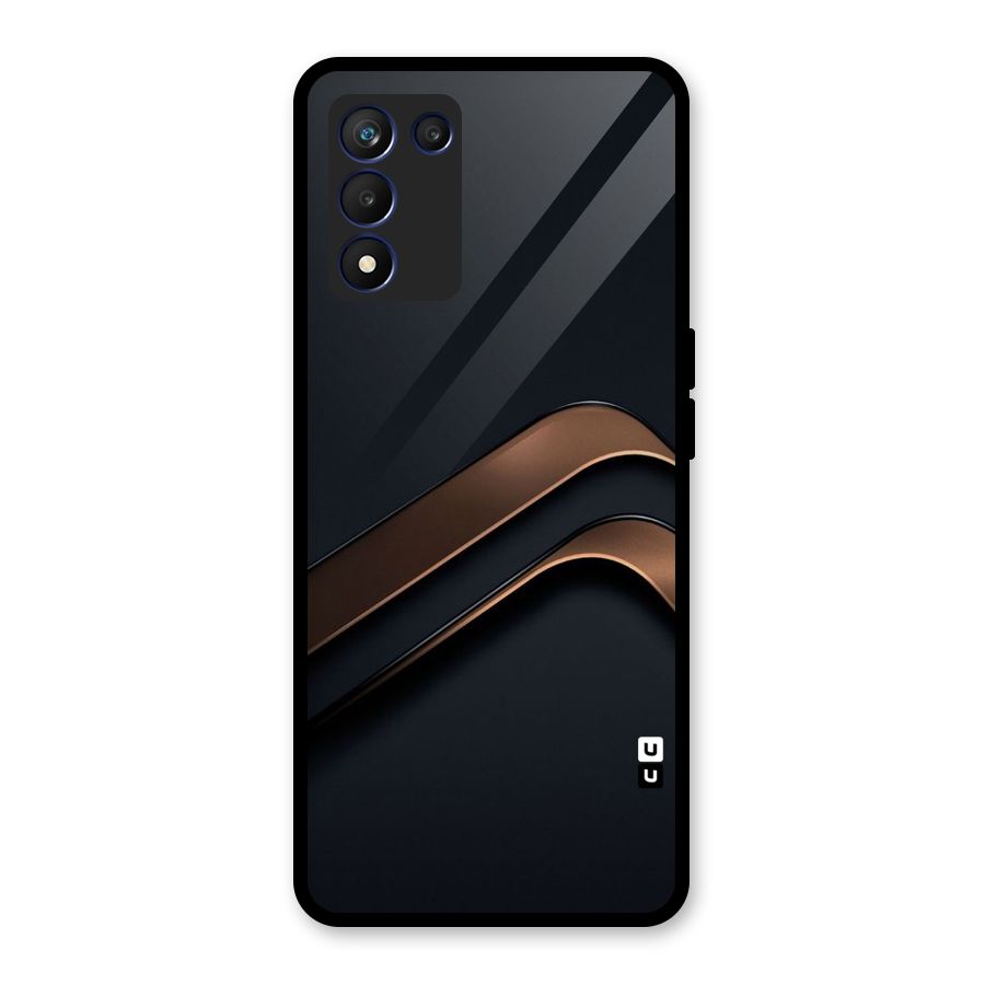 Dark Gold Stripes Glass Back Case for Realme 9 5G Speed
