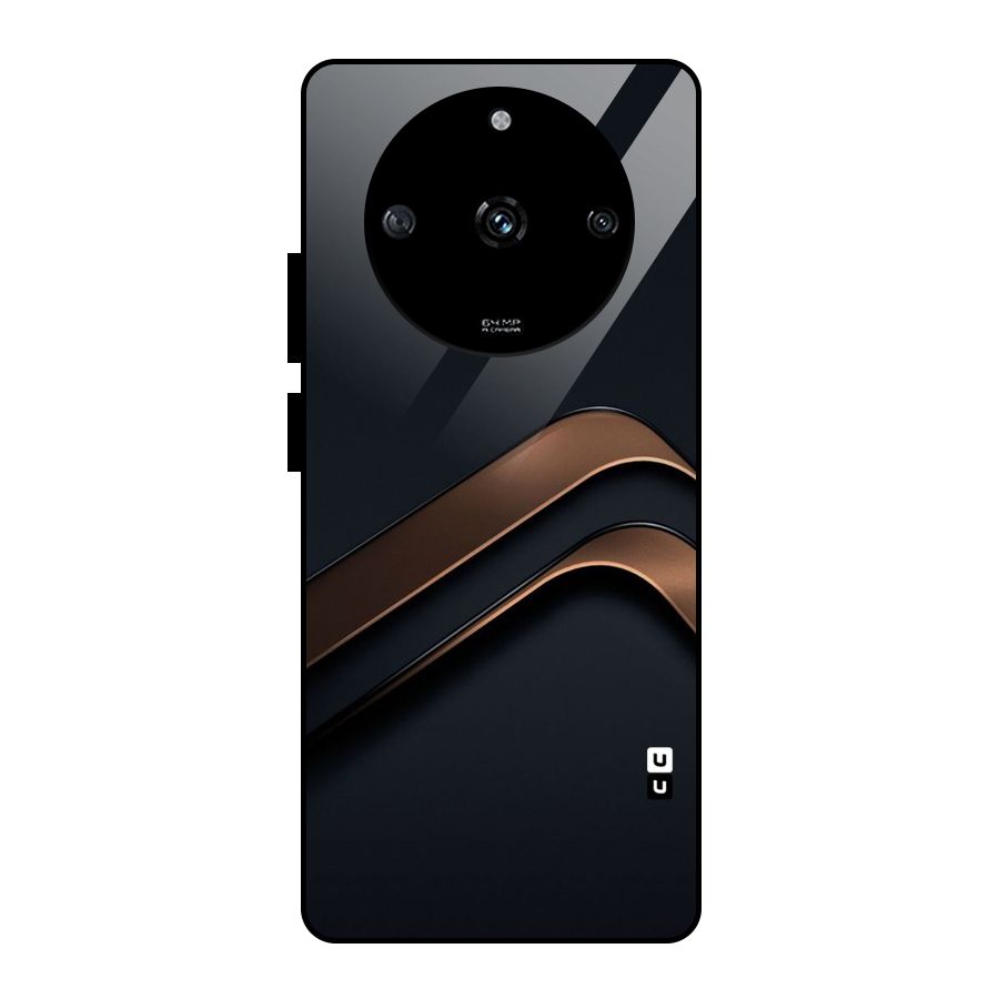 Dark Gold Stripes Glass Back Case for Realme Narzo 60 5G