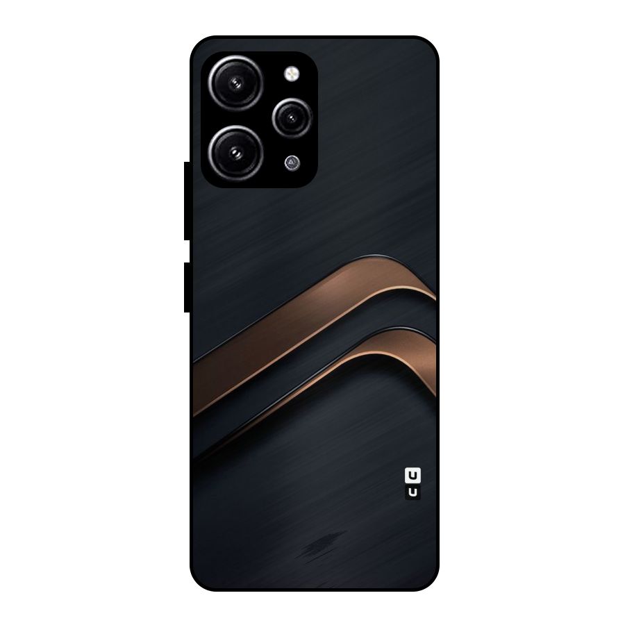 Dark Gold Stripes Glass Back Case for Redmi 12 4G