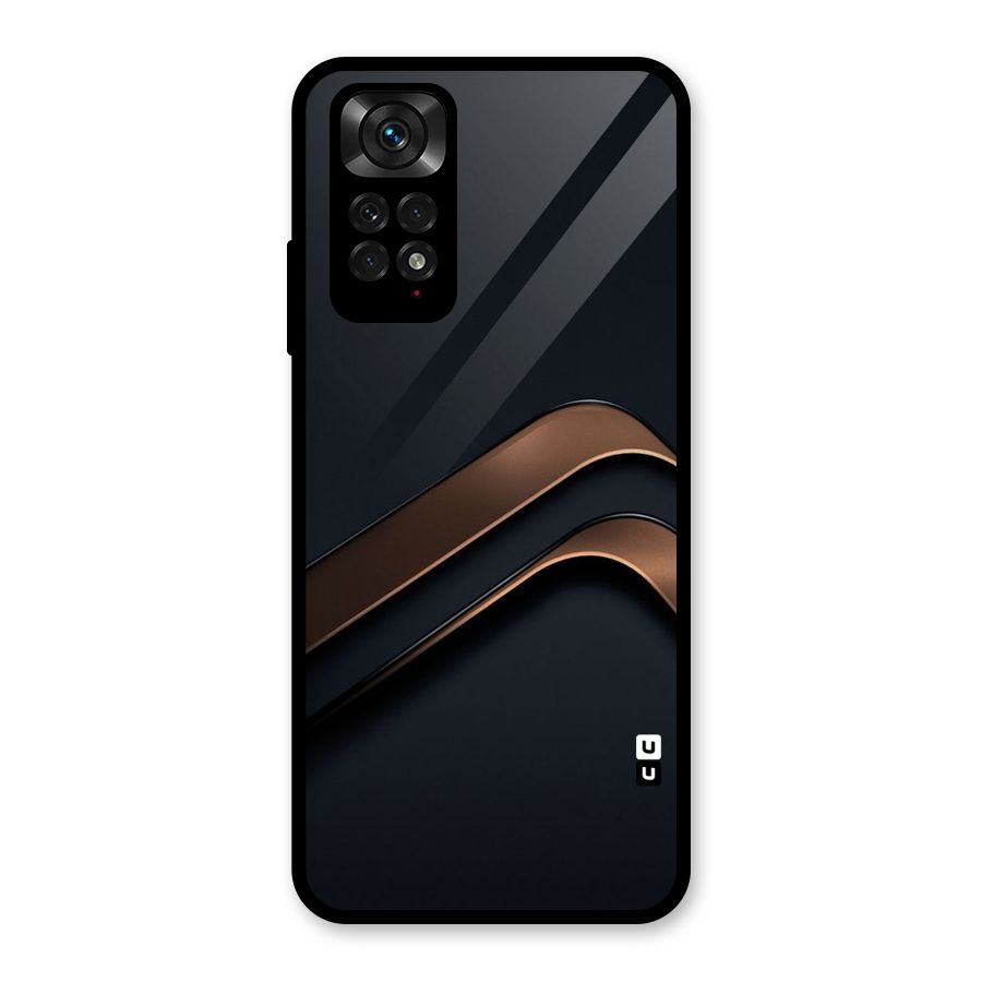 Dark Gold Stripes Glass Back Case for Redmi Note 11S