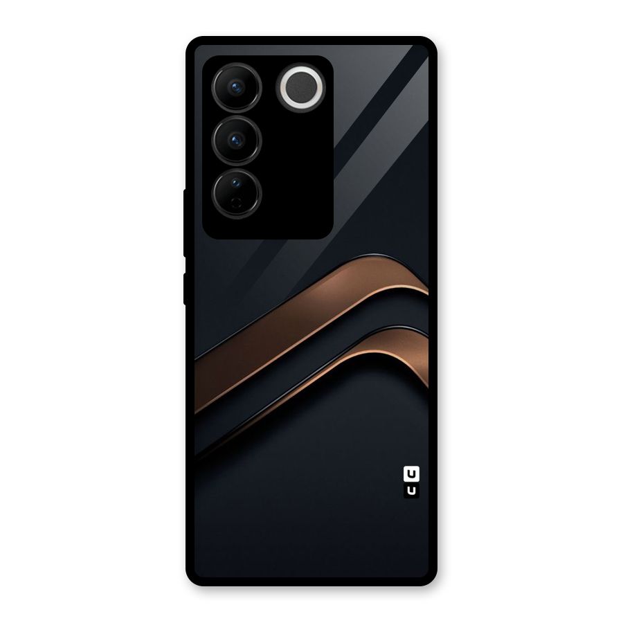 Dark Gold Stripes Glass Back Case for Vivo V27