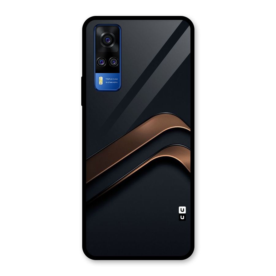 Dark Gold Stripes Glass Back Case for Vivo Y31