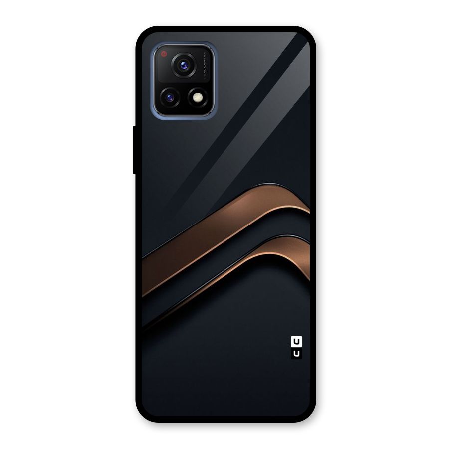 Dark Gold Stripes Glass Back Case for Vivo Y72 5G