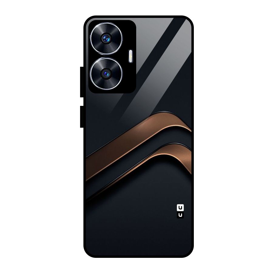 Dark Gold Stripes Glass Back Case for realme C55