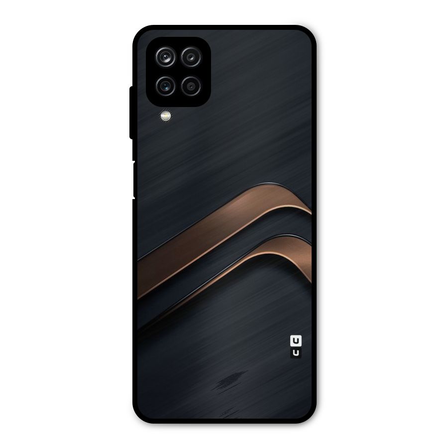 Dark Gold Stripes Metal Back Case for Galaxy A12