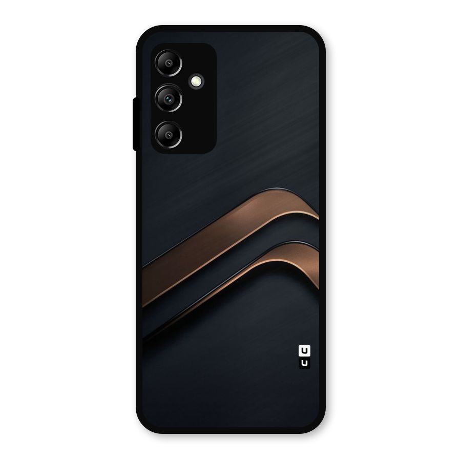 Dark Gold Stripes Metal Back Case for Galaxy A14 5G