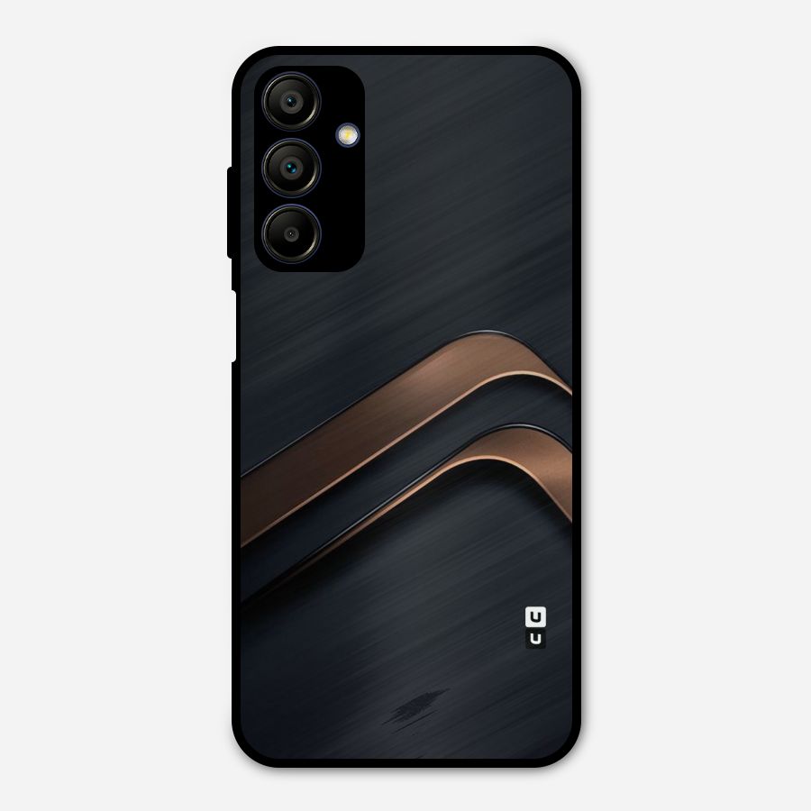 Dark Gold Stripes Metal Back Case for Galaxy A15 5G