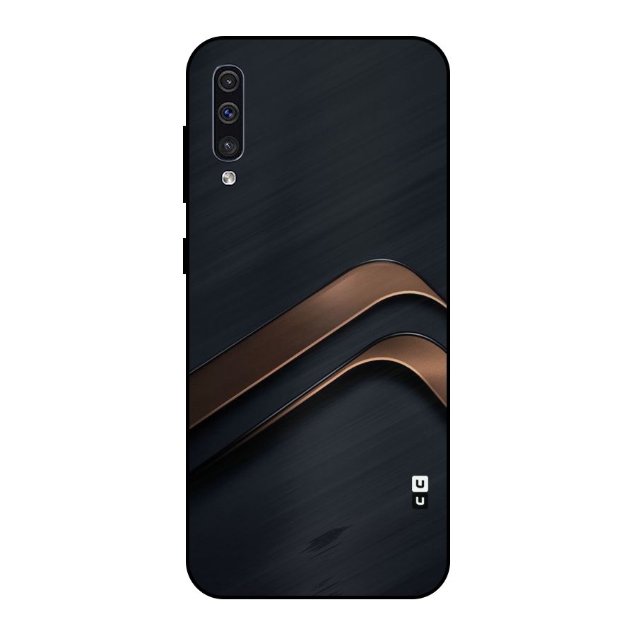 Dark Gold Stripes Metal Back Case for Galaxy A50s