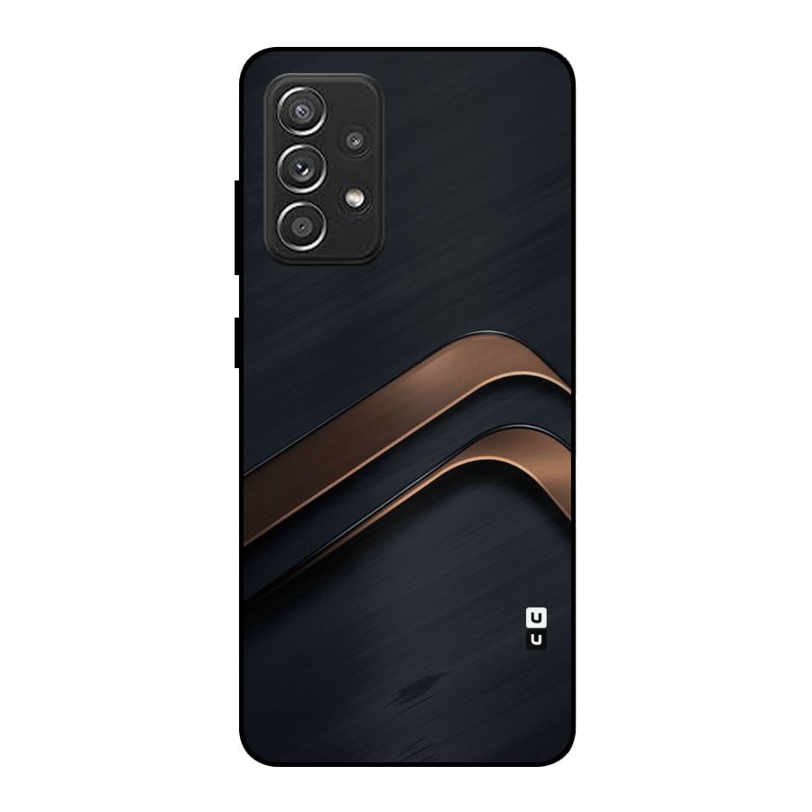 Dark Gold Stripes Metal Back Case for Galaxy A52s 5G