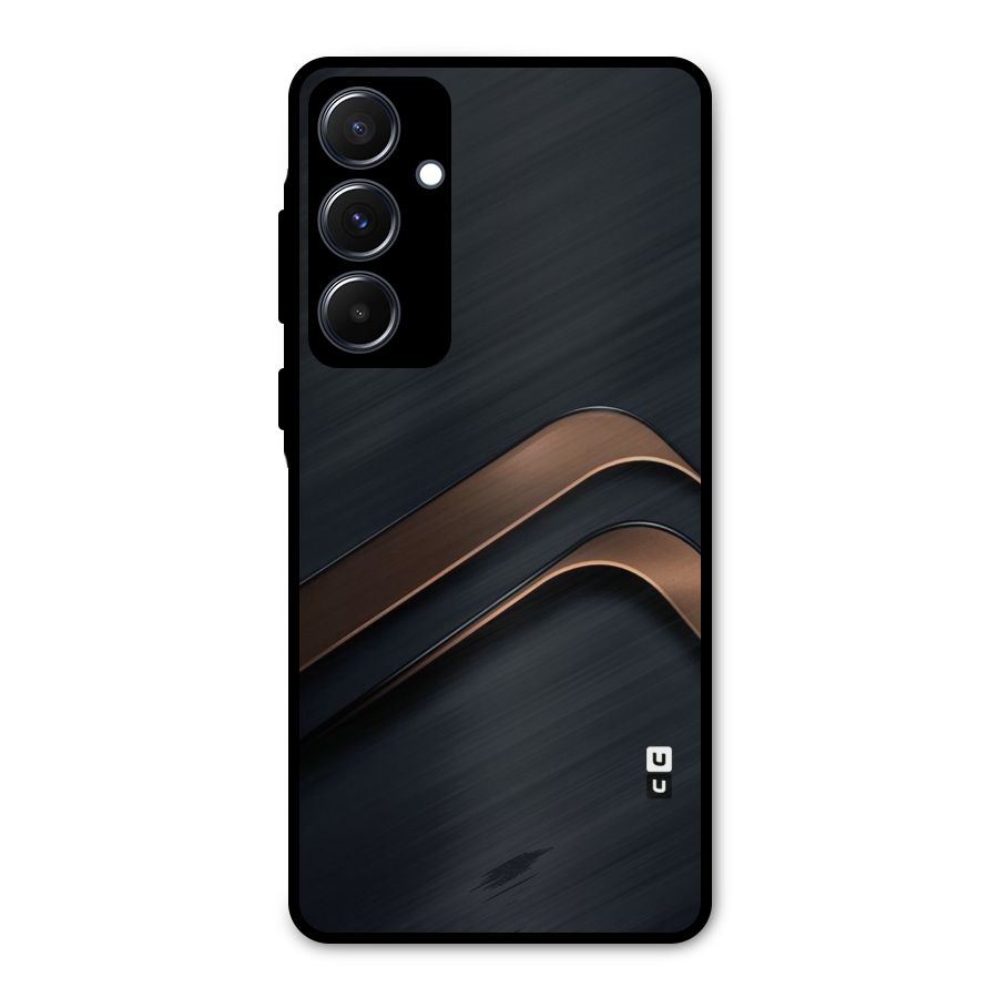 Dark Gold Stripes Metal Back Case for Galaxy A55