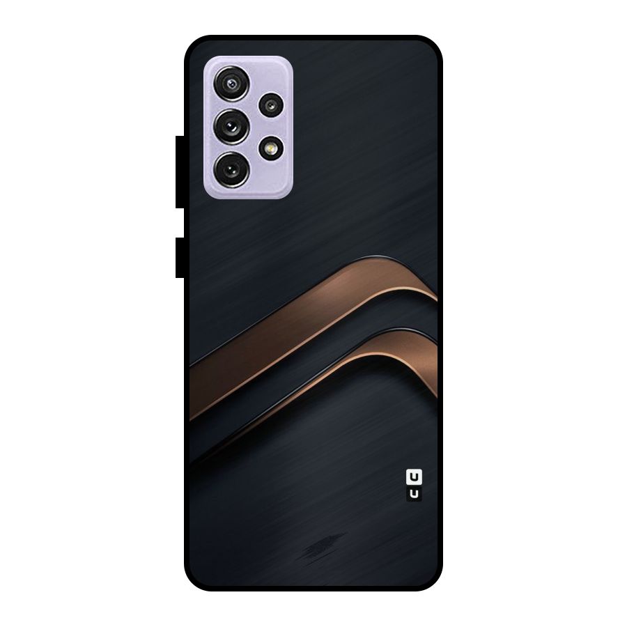Dark Gold Stripes Metal Back Case for Galaxy A72