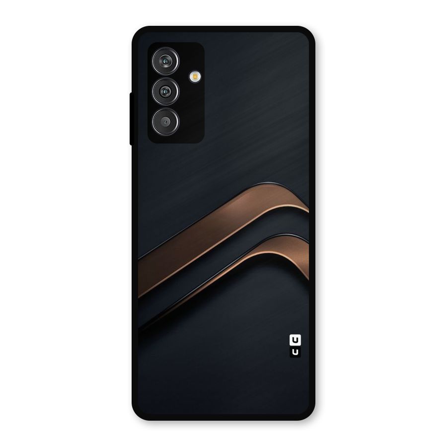 Dark Gold Stripes Metal Back Case for Galaxy M14 5G