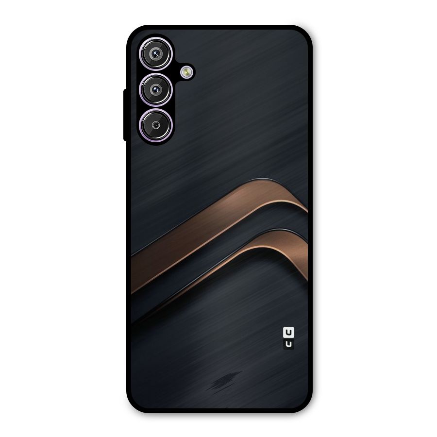 Dark Gold Stripes Metal Back Case for Galaxy M15