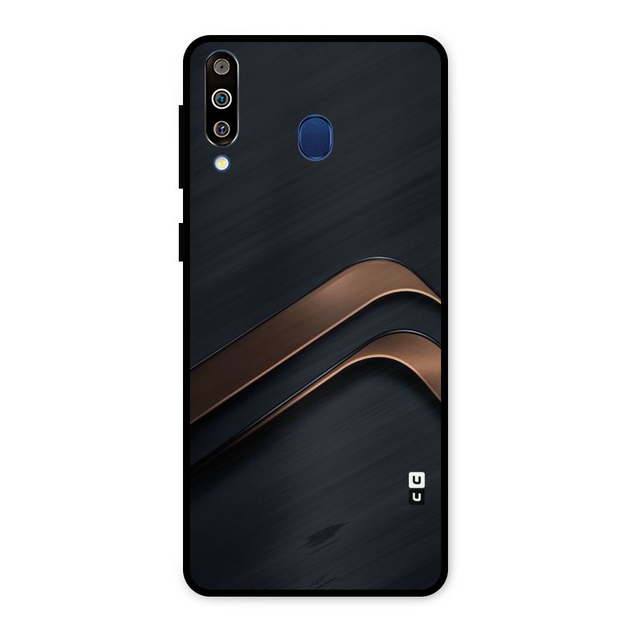 Dark Gold Stripes Metal Back Case for Galaxy M30
