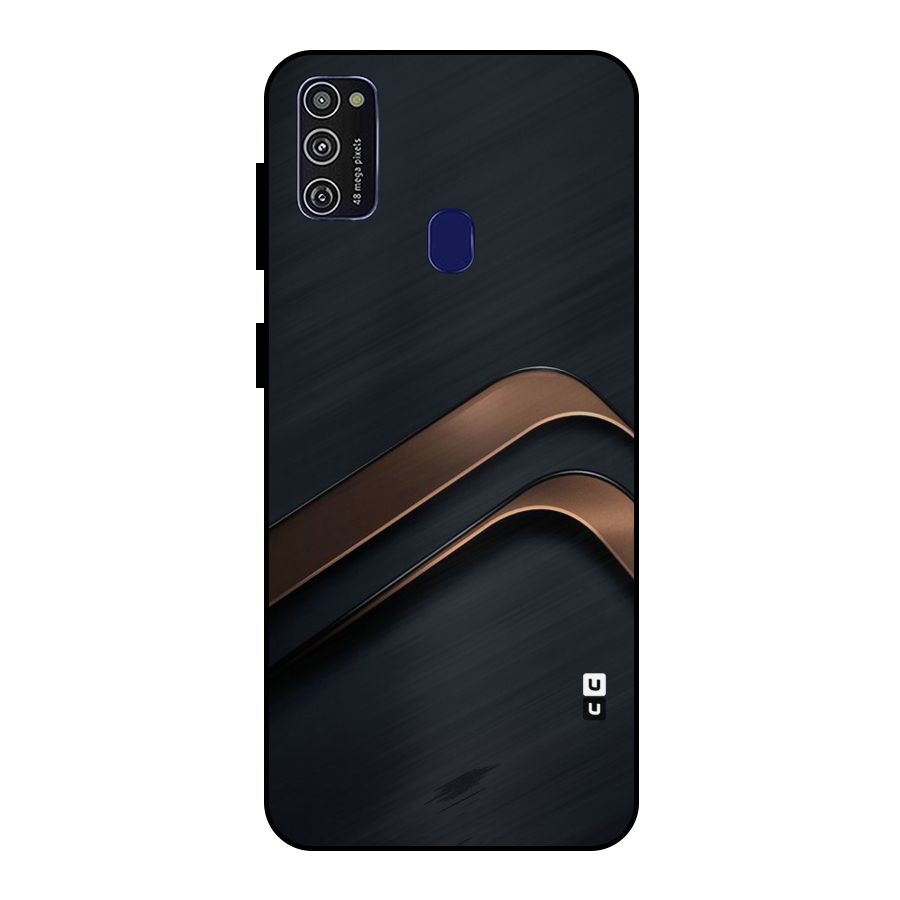Dark Gold Stripes Metal Back Case for Galaxy M30s