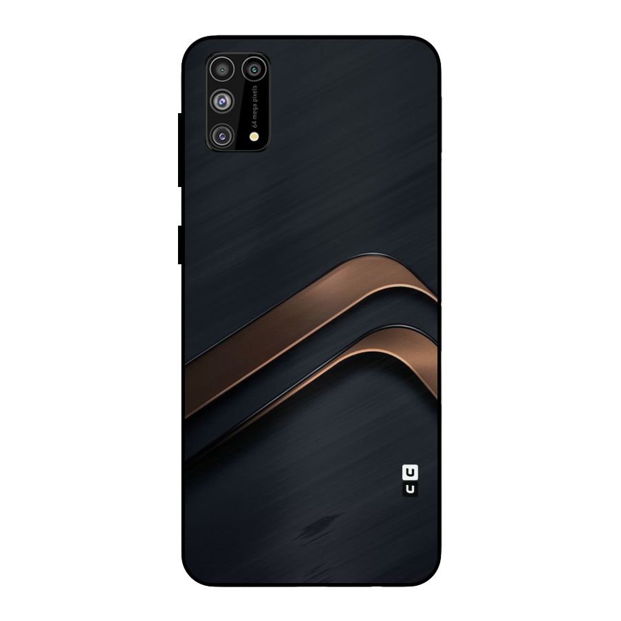 Dark Gold Stripes Metal Back Case for Galaxy M31