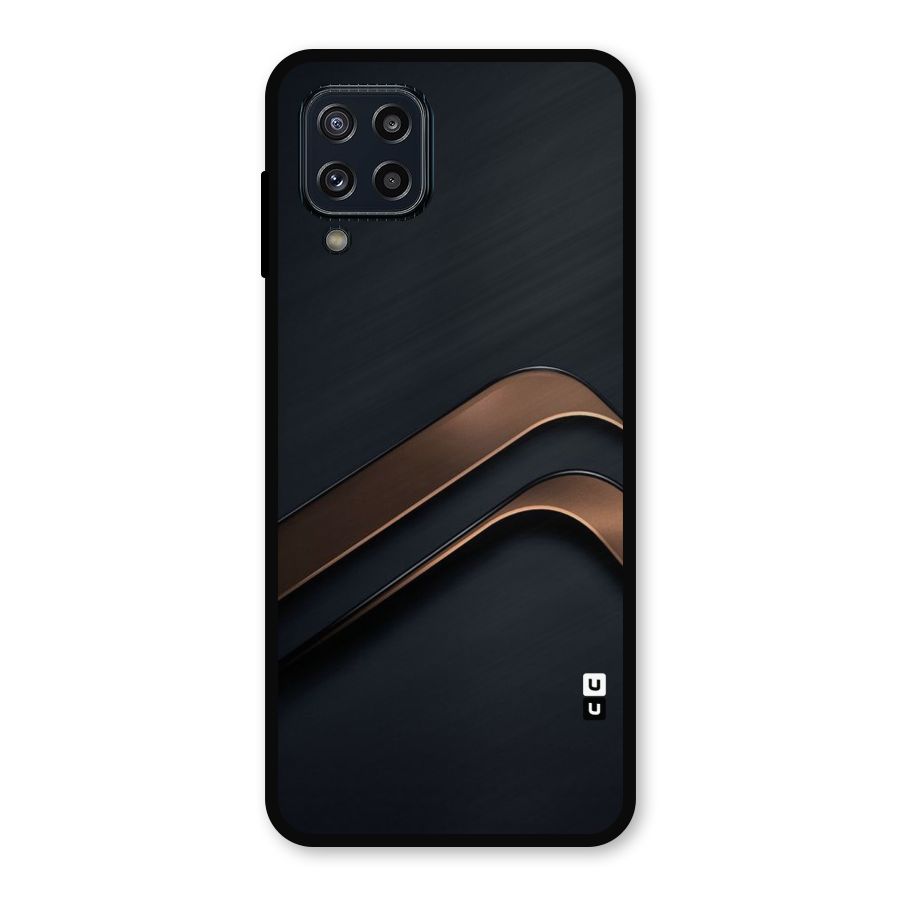 Dark Gold Stripes Metal Back Case for Galaxy M32