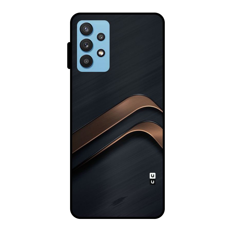 Dark Gold Stripes Metal Back Case for Galaxy M32 5G