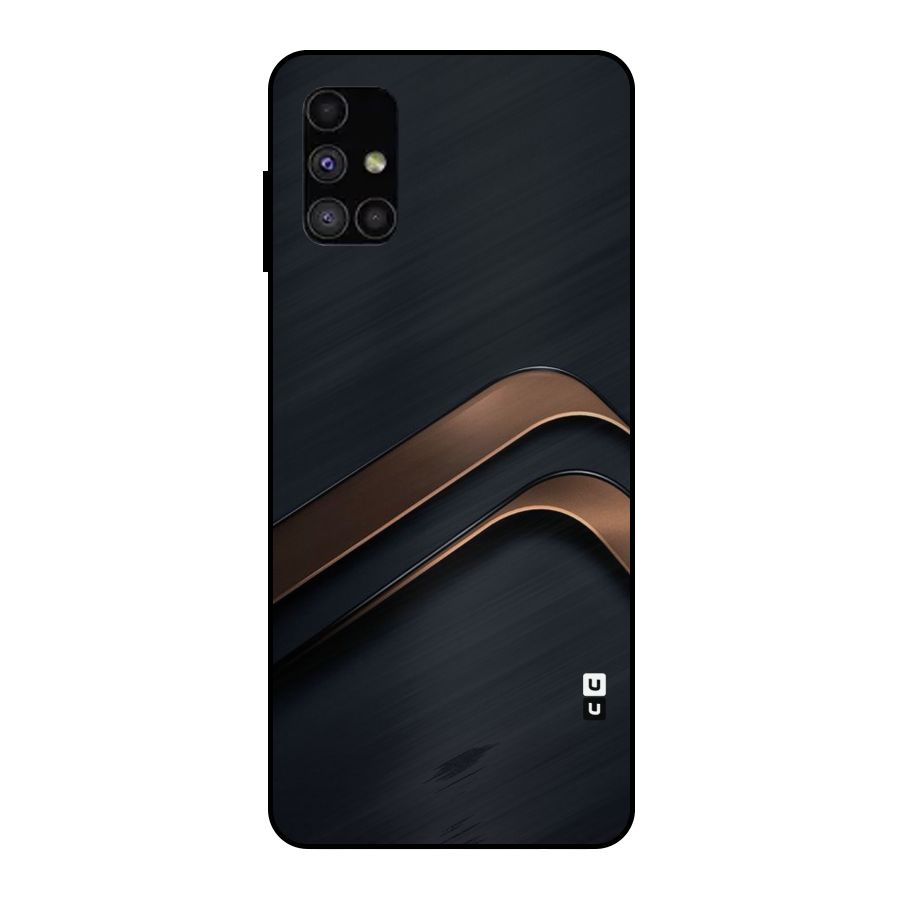 Dark Gold Stripes Metal Back Case for Galaxy M51