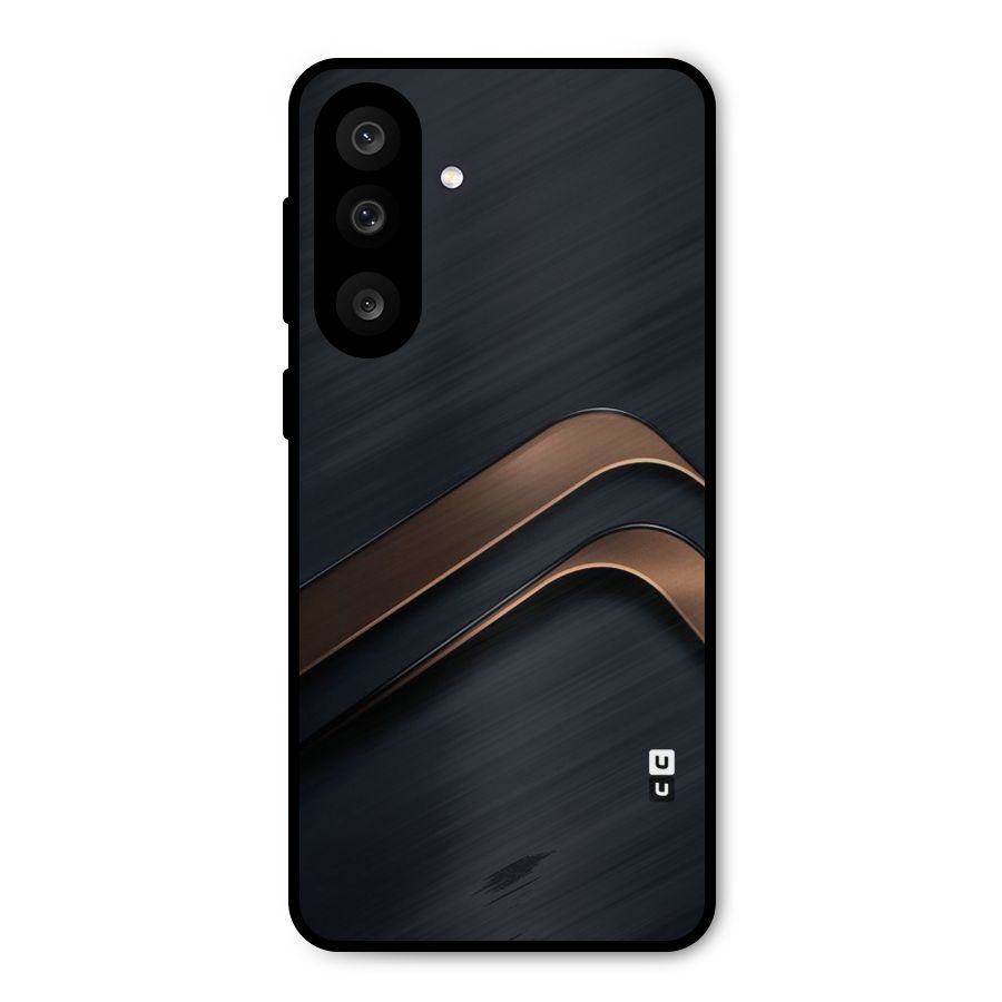 Dark Gold Stripes Metal Back Case for Galaxy M56