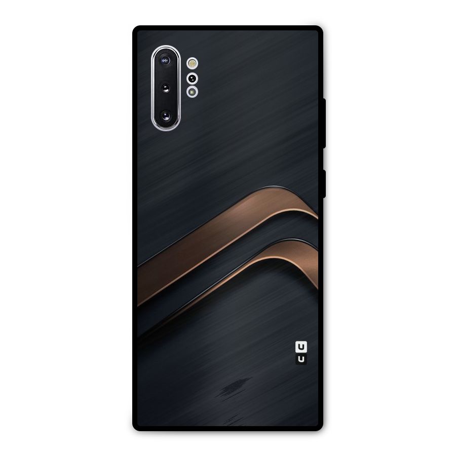 Dark Gold Stripes Metal Back Case for Galaxy Note 10 Plus