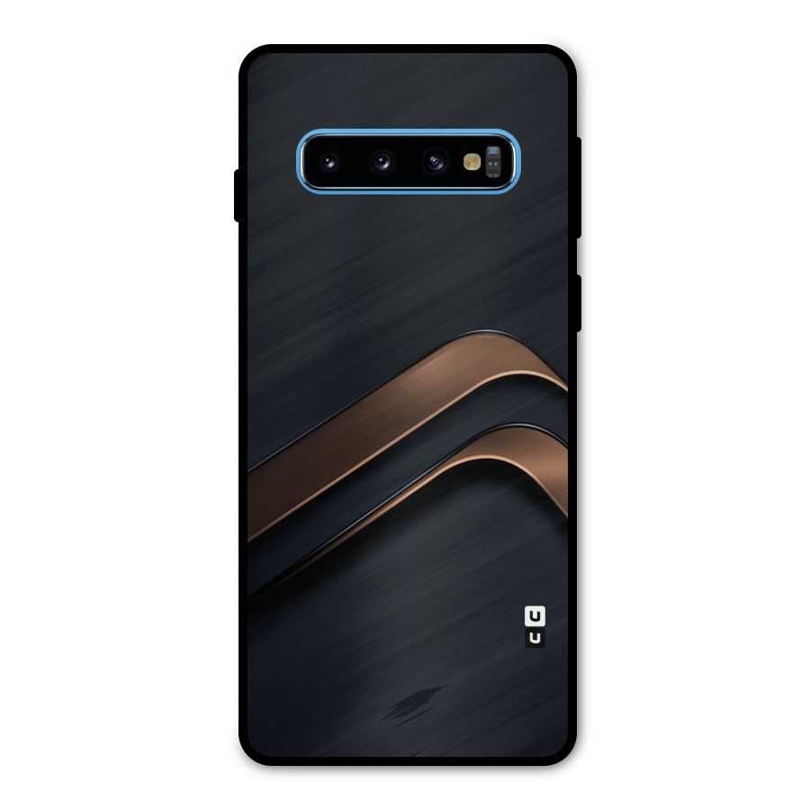 Dark Gold Stripes Metal Back Case for Galaxy S10
