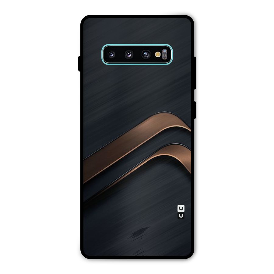 Dark Gold Stripes Metal Back Case for Galaxy S10 Plus
