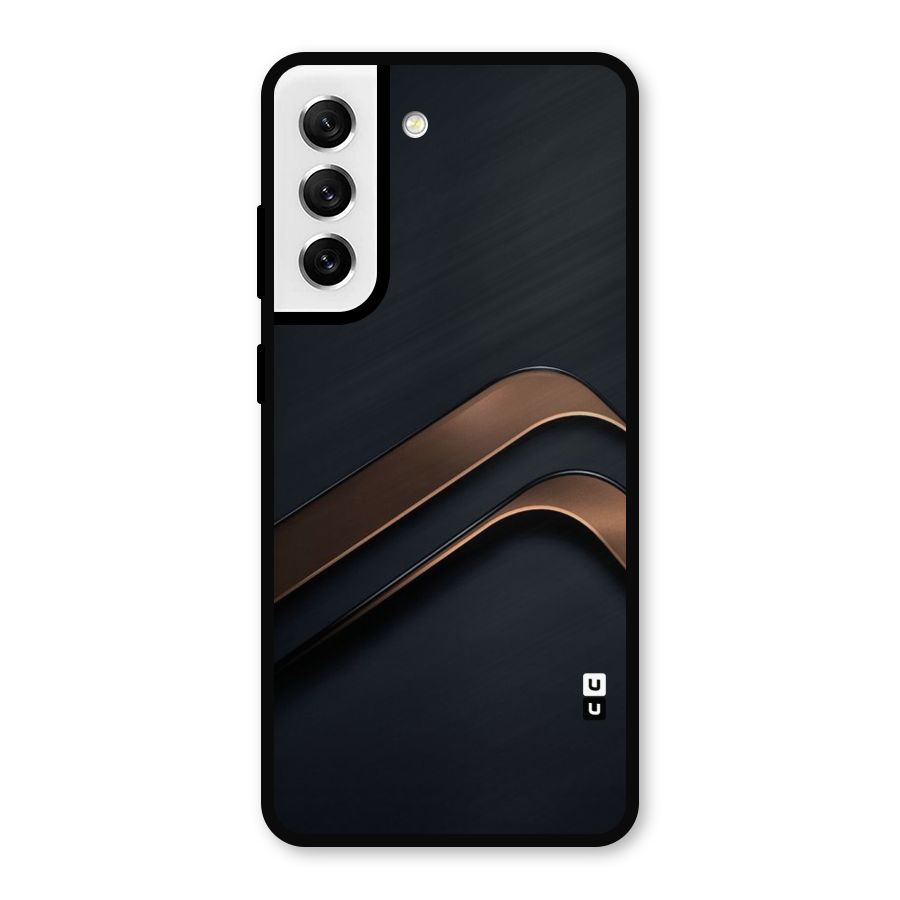 Dark Gold Stripes Metal Back Case for Galaxy S21 FE 5G