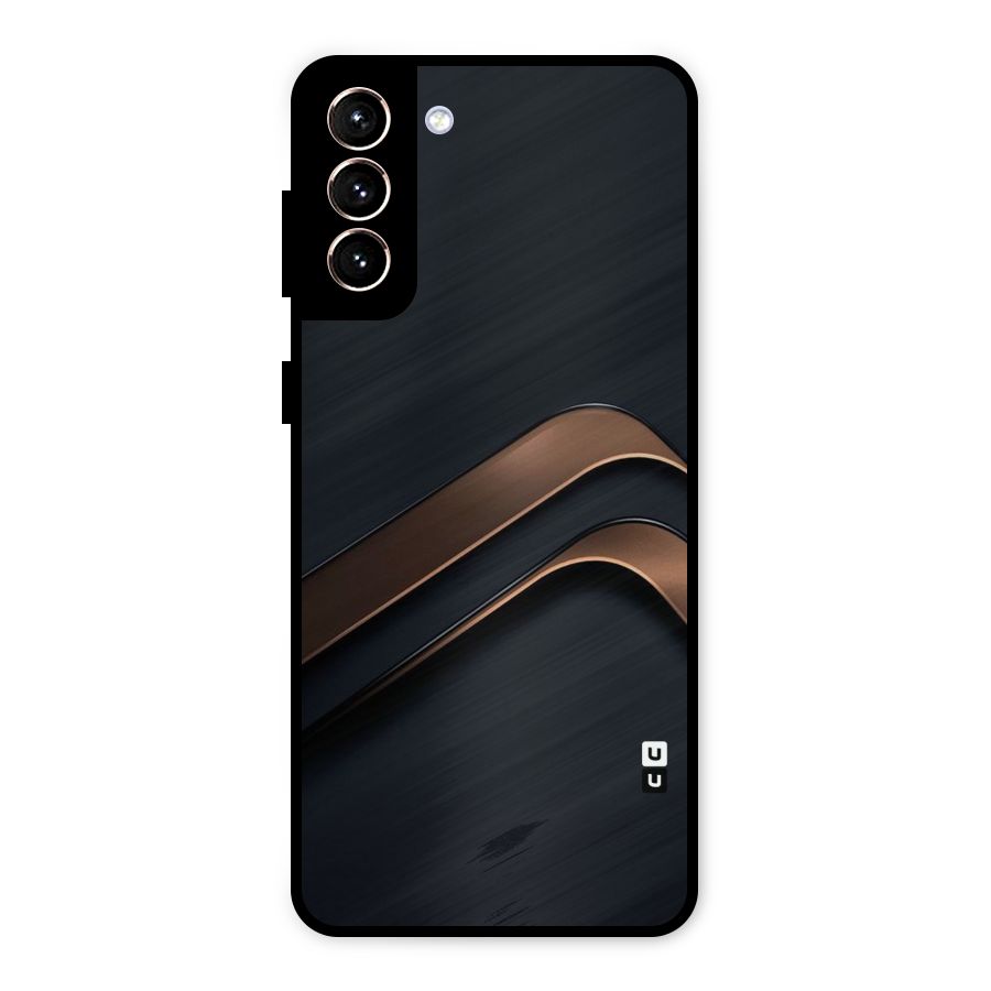 Dark Gold Stripes Metal Back Case for Galaxy S21 Plus