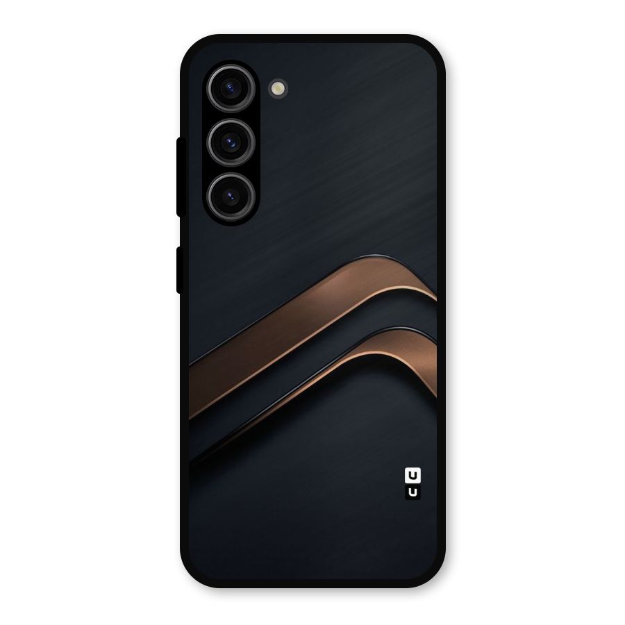 Dark Gold Stripes Metal Back Case for Galaxy S23