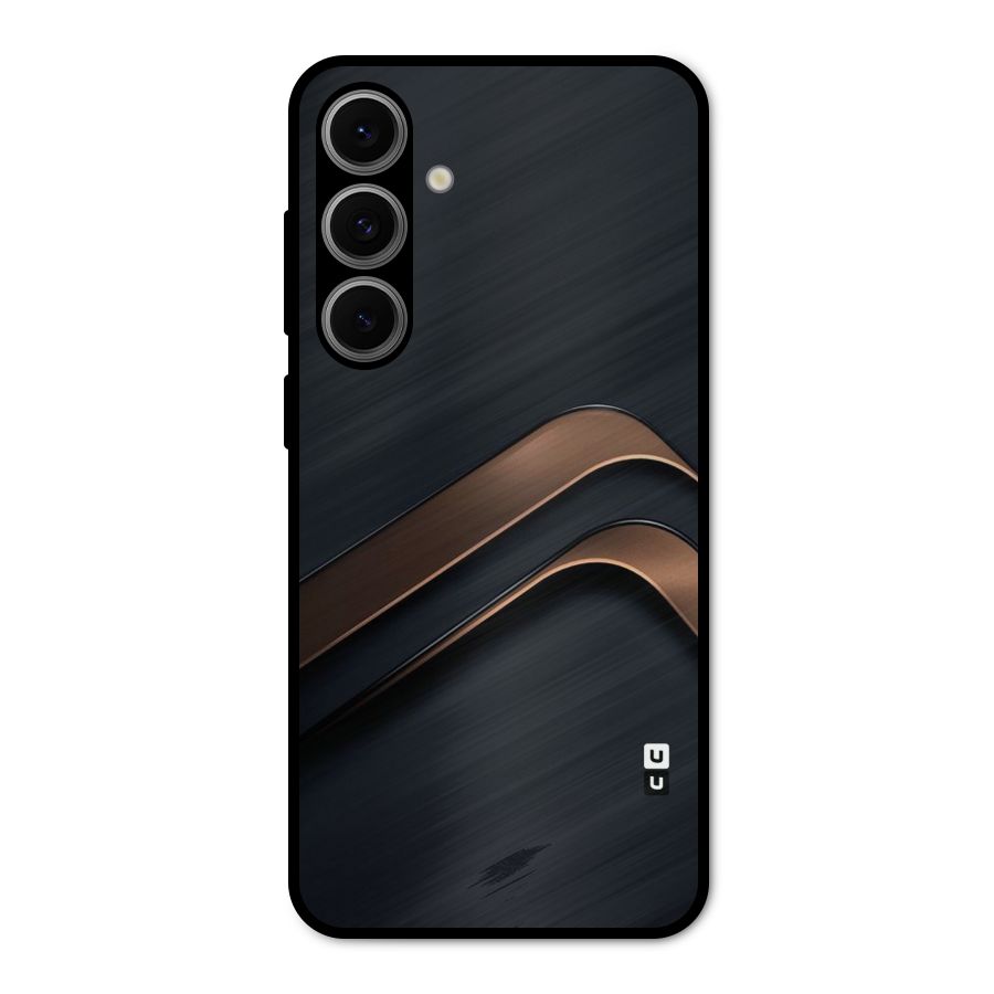 Dark Gold Stripes Metal Back Case for Galaxy S24 FE