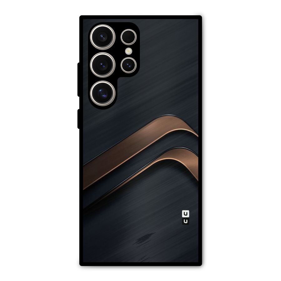 Dark Gold Stripes Metal Back Case for Galaxy S24 Ultra