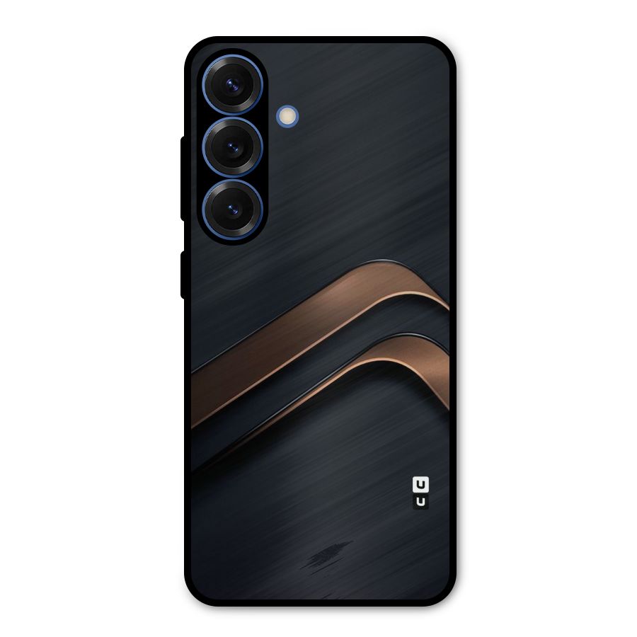 Dark Gold Stripes Metal Back Case for Galaxy S25