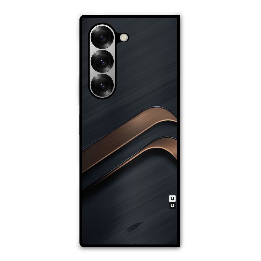 Dark Gold Stripes Metal Back Case for Galaxy Z Fold6